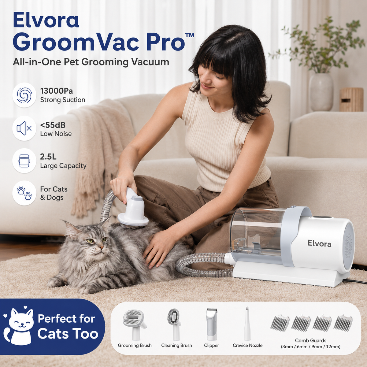 Elvora Groom Your Pet Without Covering Your Home in Fur. 🐾✨