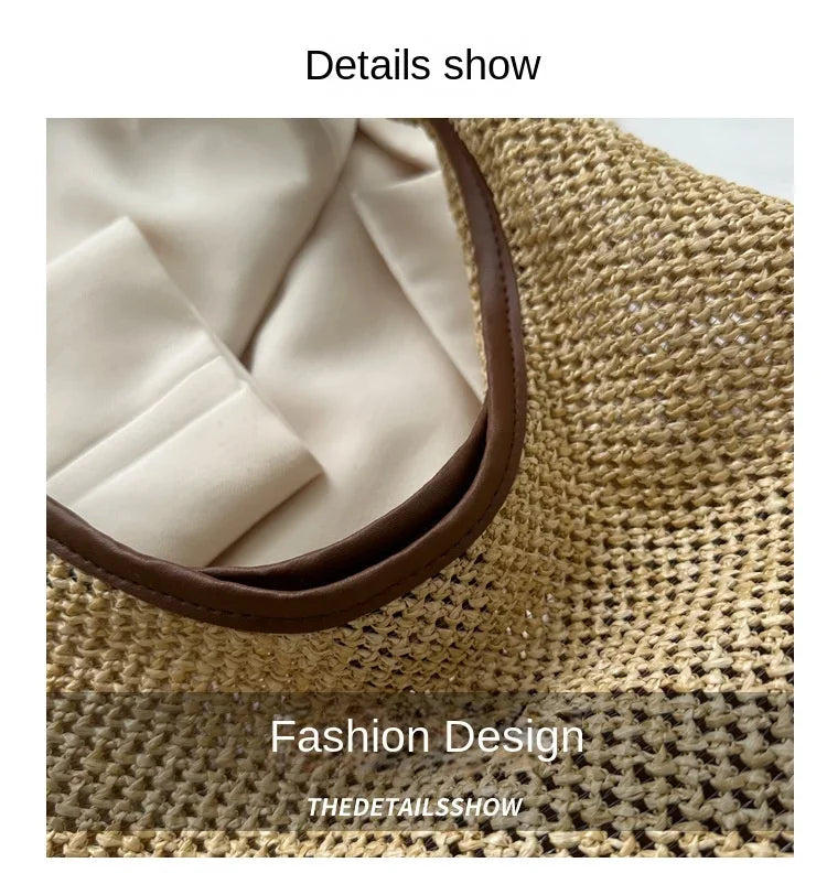 Casual Beach Summer Popular Woven Mother-in-law Bag 2026 Fashionable One-shoulder Seaside Travel Beach Straw Bag Women Handbags