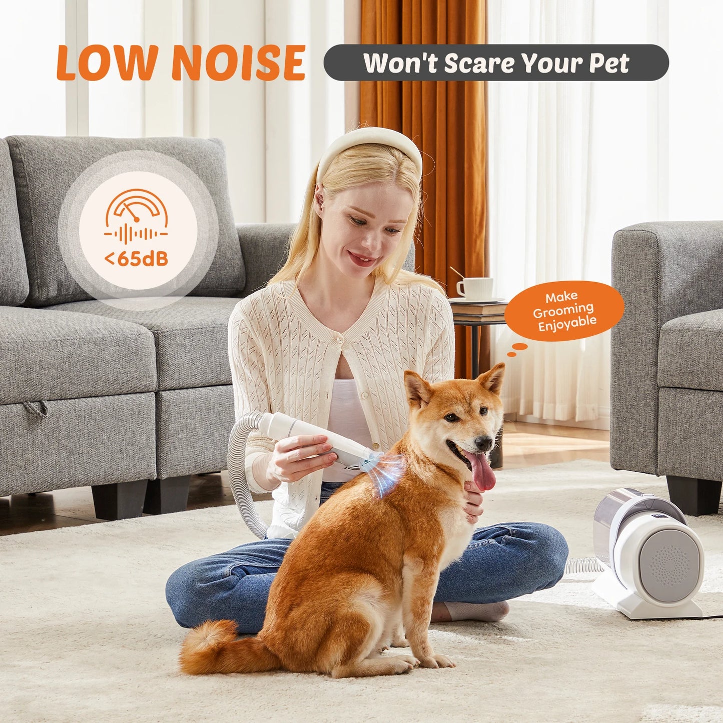 Elvora GroomVac Pro™ – 5-in-1 Pet Grooming Vacuum Kit 🐾✨