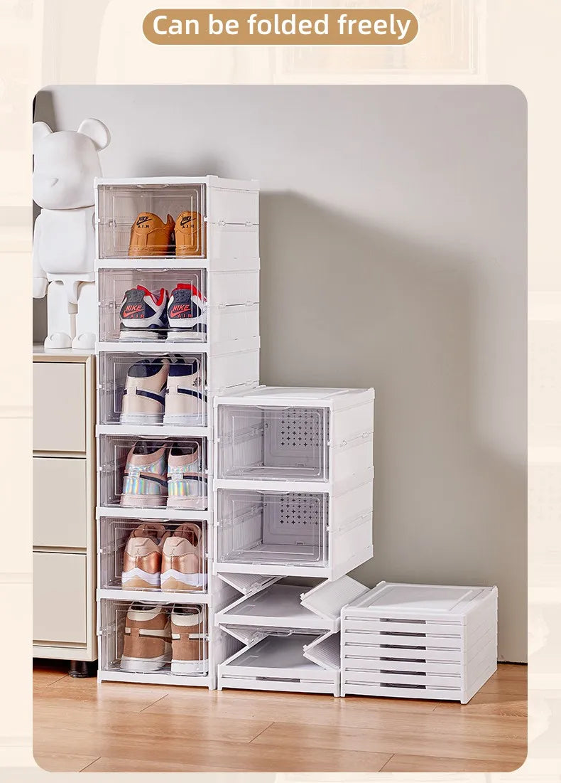 ClearStack™ – Foldable Shoe Organizer 👟✨