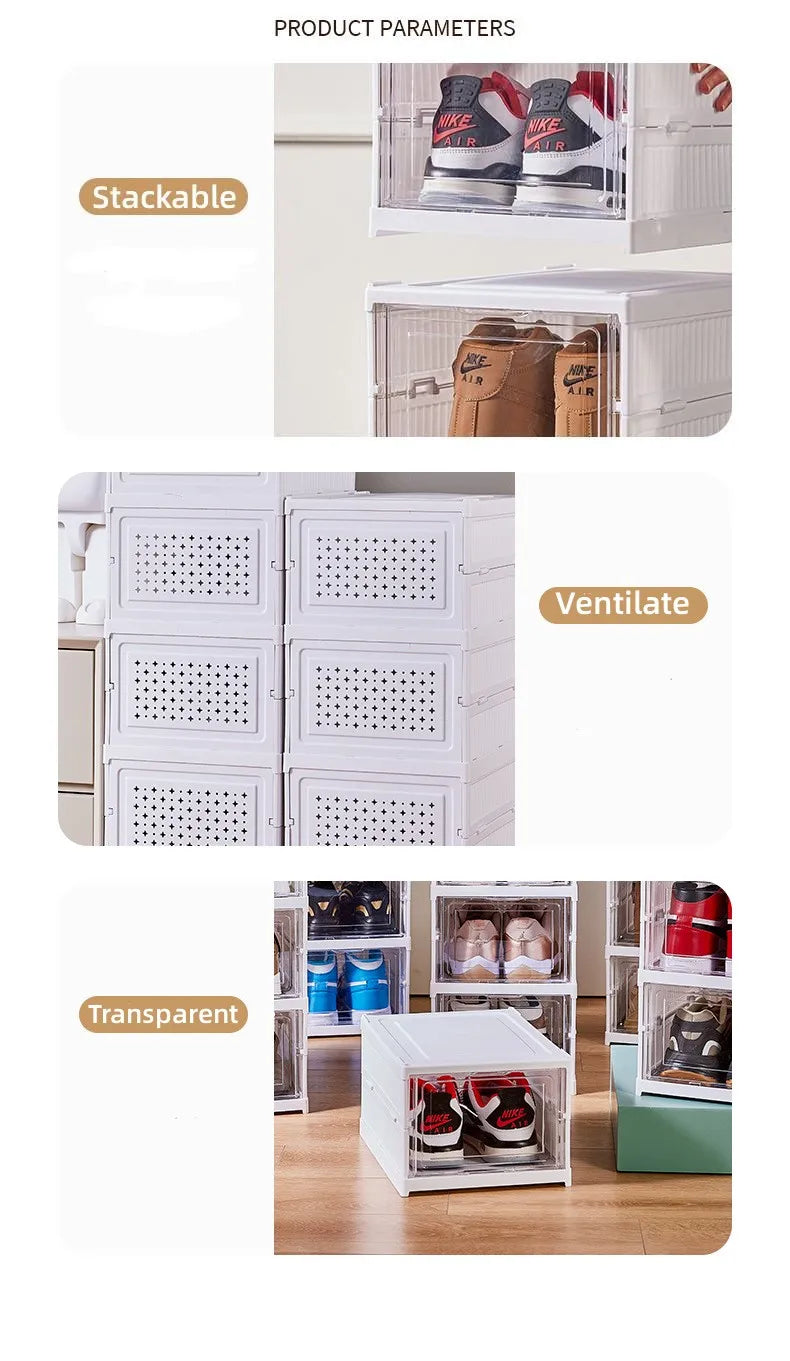 ClearStack™ – Foldable Shoe Organizer 👟✨