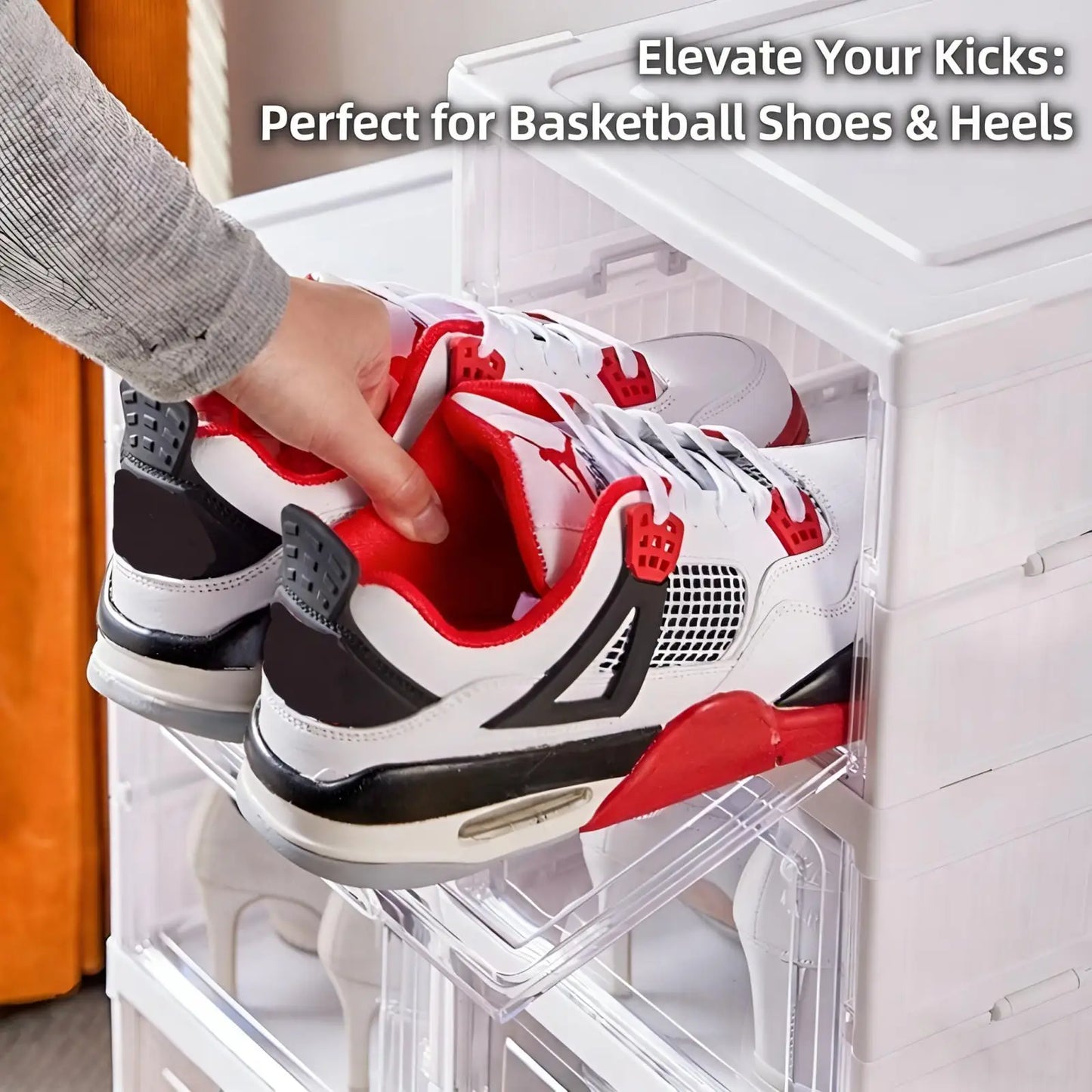 ClearStack™ – Foldable Shoe Organizer 👟✨