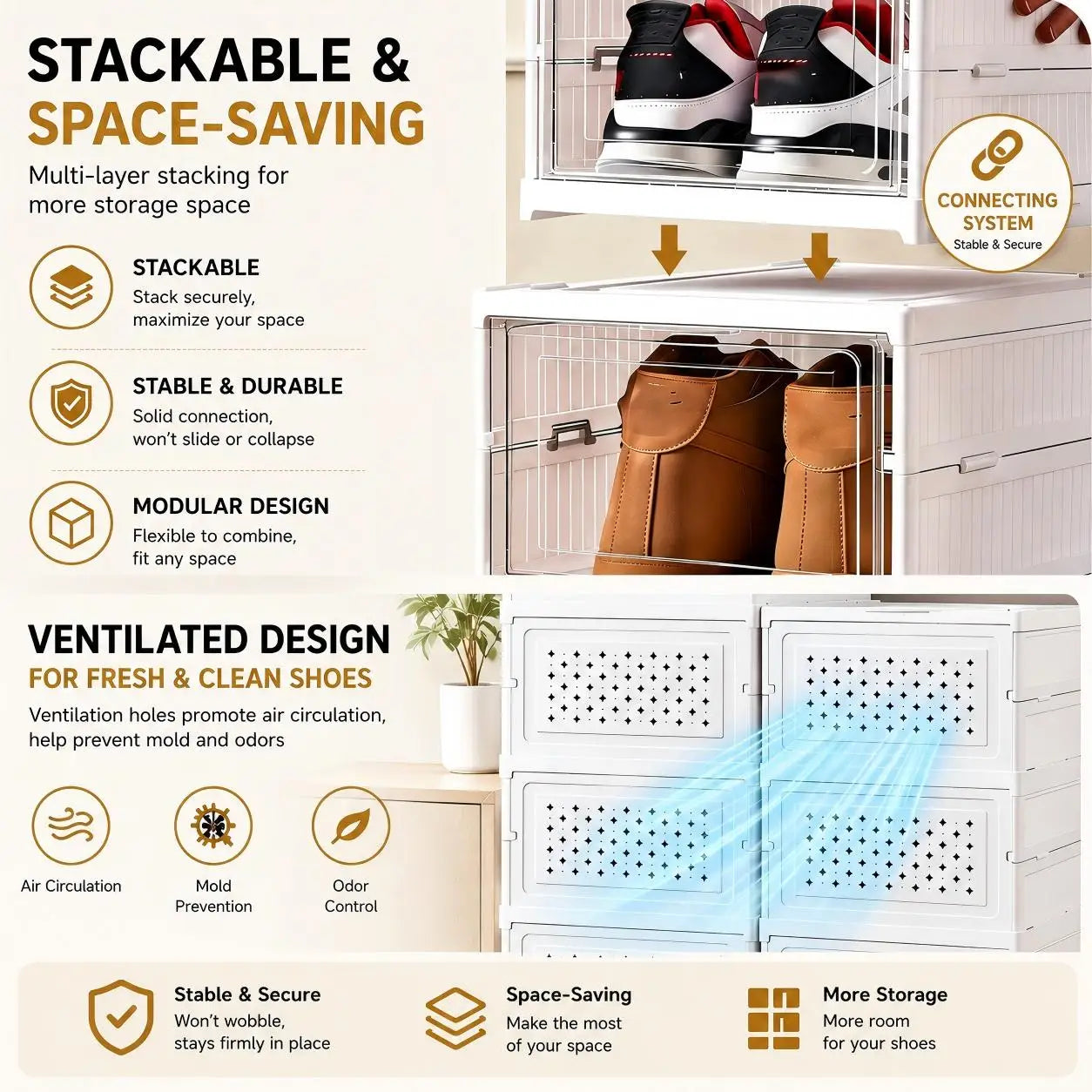 ClearStack™ – Foldable Shoe Organizer 👟✨