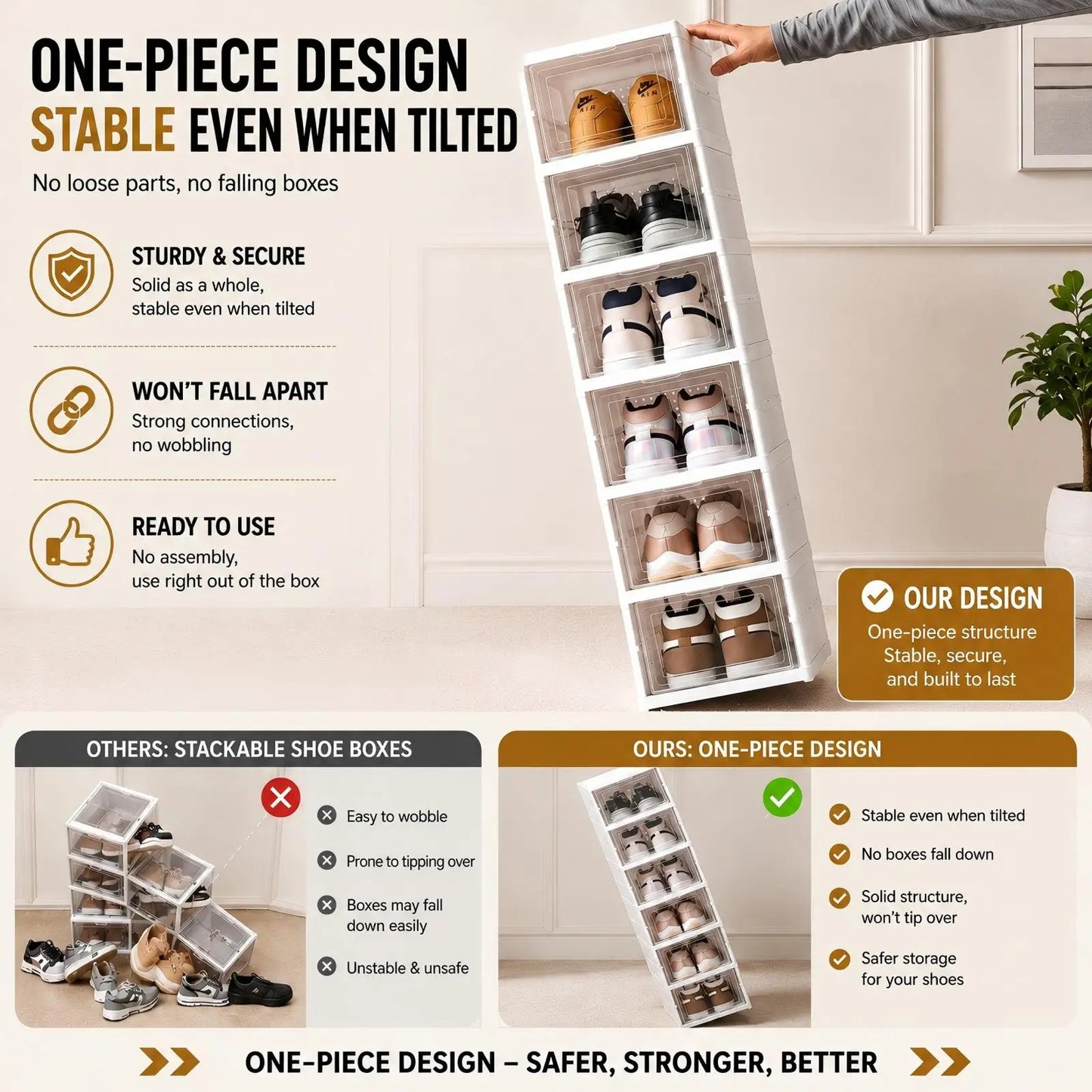 ClearStack™ – Foldable Shoe Organizer 👟✨